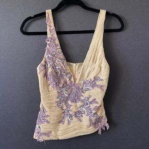 NWT Mandalay Sexy Feminine Sequin and Lace Low Cut Fairytale Crop Dress …